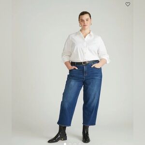 Universal Standard Bae Boyfriend Crop Jeans in Dark Indigo